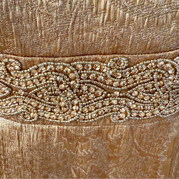 Elegant Gold Designer Dress - Picture 5 of 5
